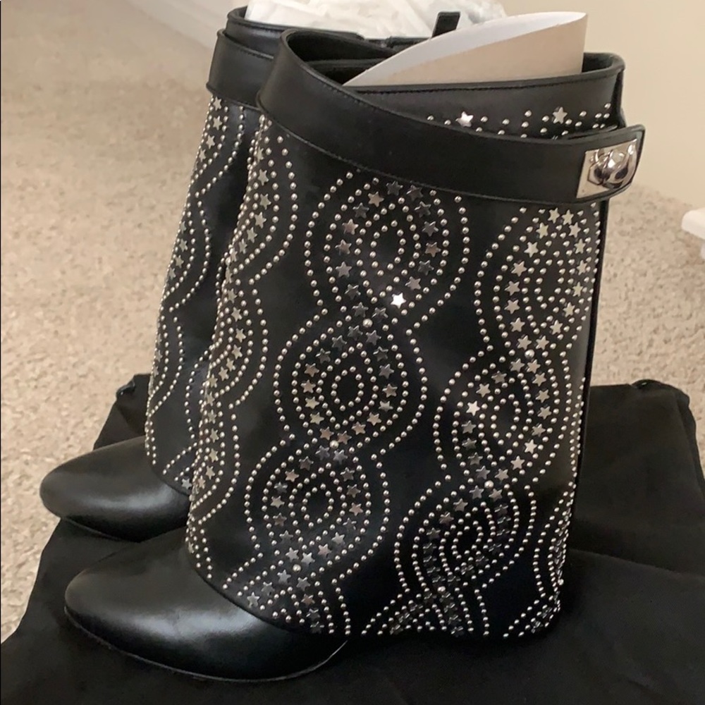 Givenchy studded shark lock booties
